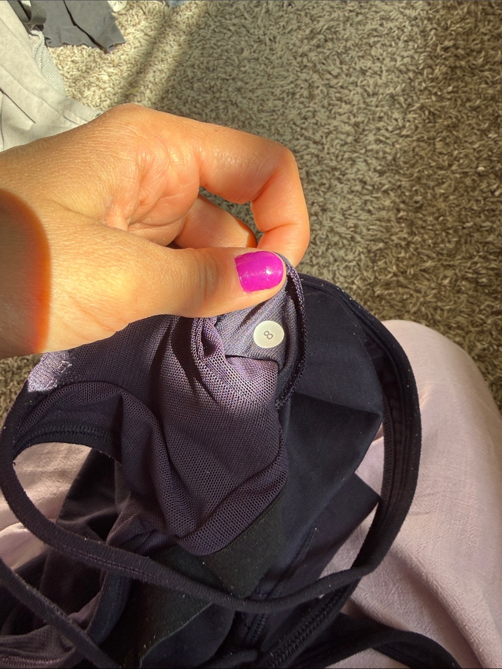 Lululemon Tank Top Strappy Navy Blue Size 8 - Picture 6 of 7